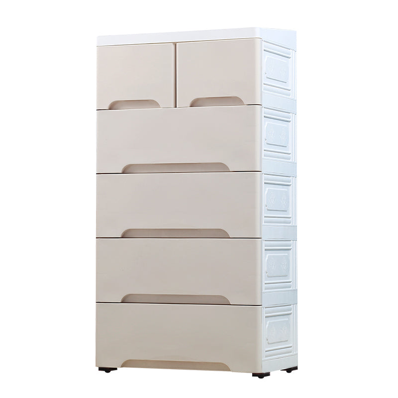 Contemporary Vertical Kids Dressers Plastic Nursery Dresser with Drawers for Bedroom