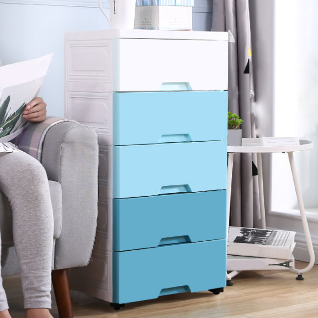 Contemporary Vertical Kids Dressers Plastic Nursery Dresser with Drawers for Bedroom