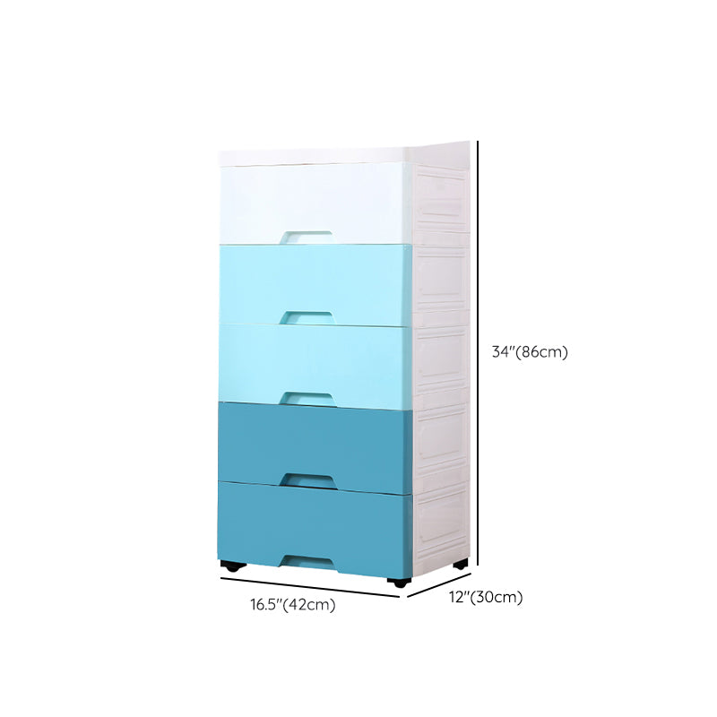 Contemporary Vertical Kids Dressers Plastic Nursery Dresser with Drawers for Bedroom