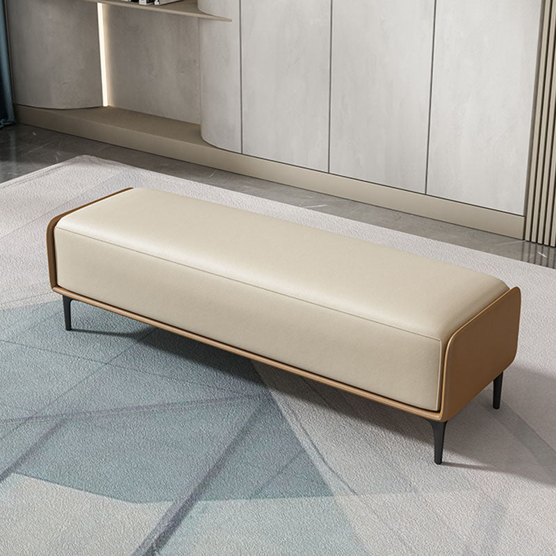 Modern Entryway Bench Cushioned Metal Entryway and Bedroom Bench , 16 inch Wide