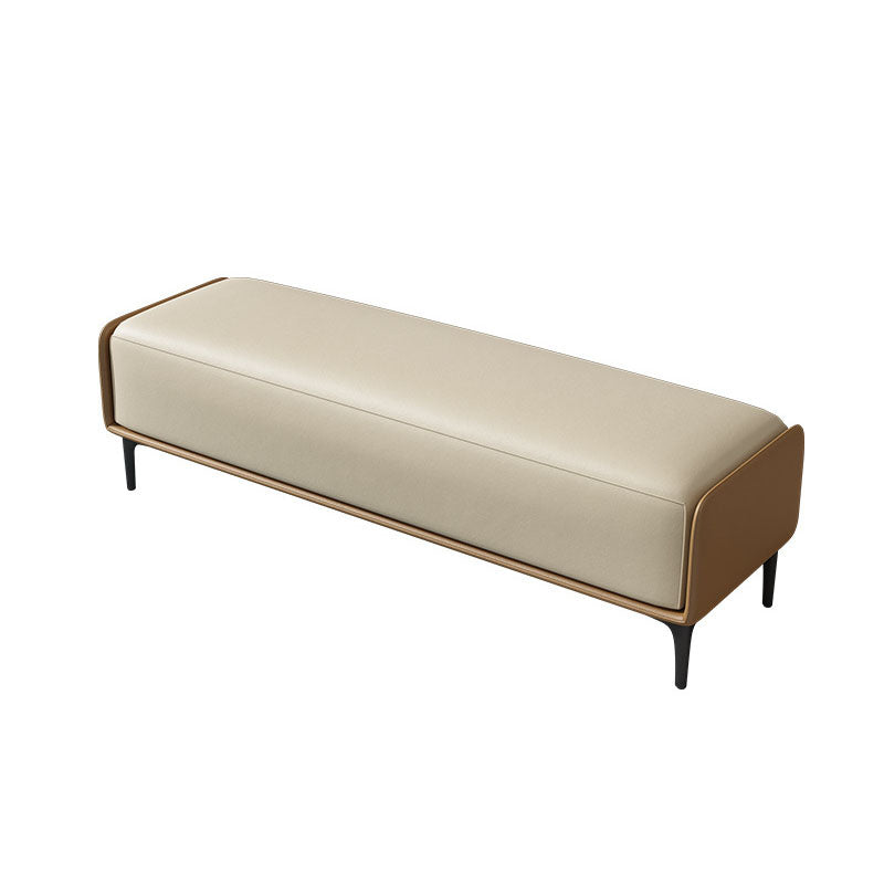 Modern Entryway Bench Cushioned Metal Entryway and Bedroom Bench , 16 inch Wide