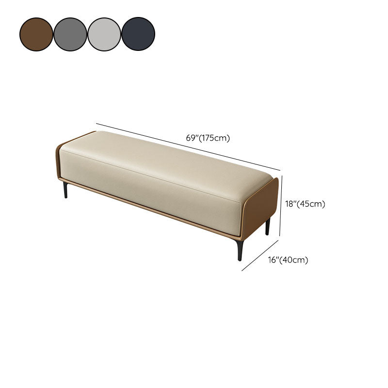 Modern Entryway Bench Cushioned Metal Entryway and Bedroom Bench , 16 inch Wide