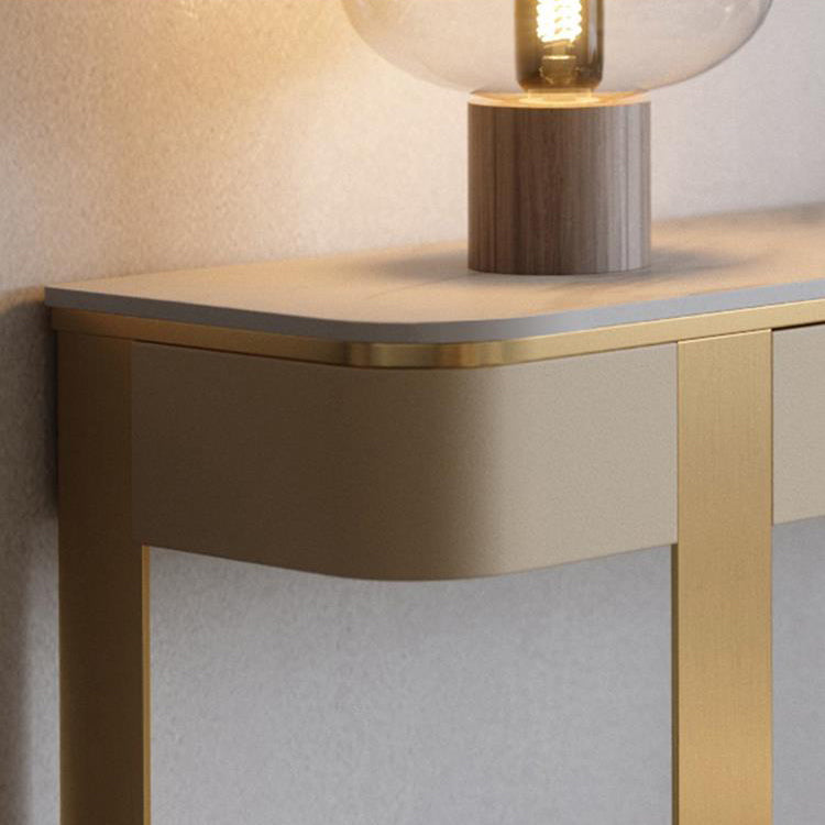 Glam Golden Console Accent Table Half Moon Console Sofa Table for Hall