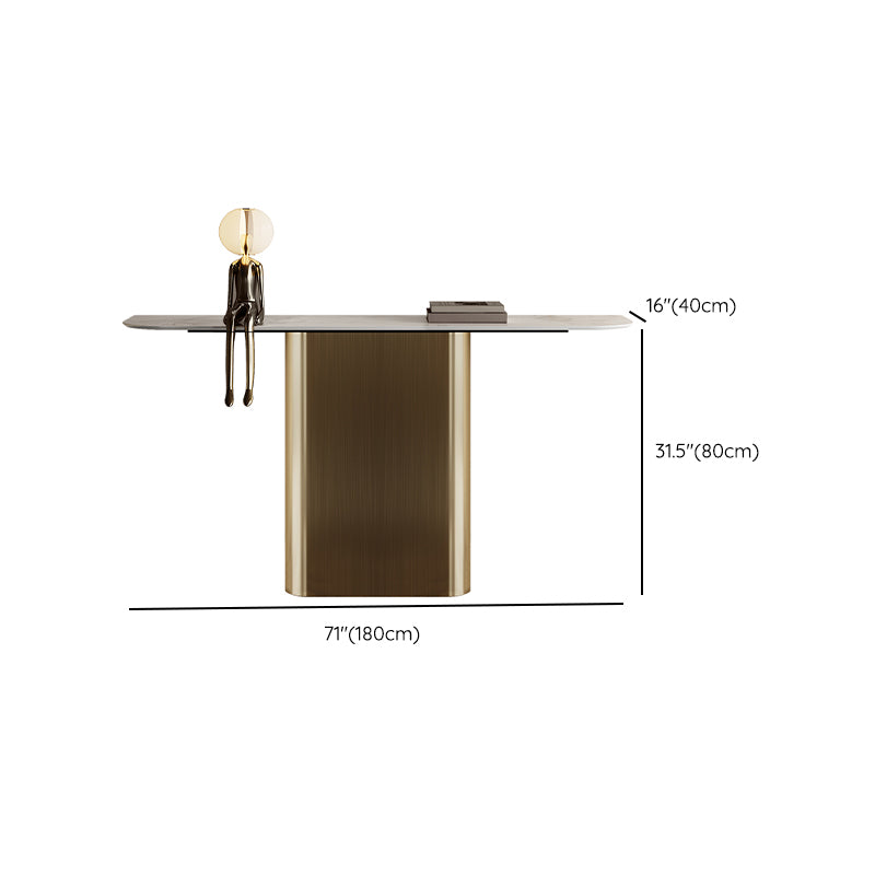 Glam Metal Console Accent Table Golden Console Sofa Table for Hall