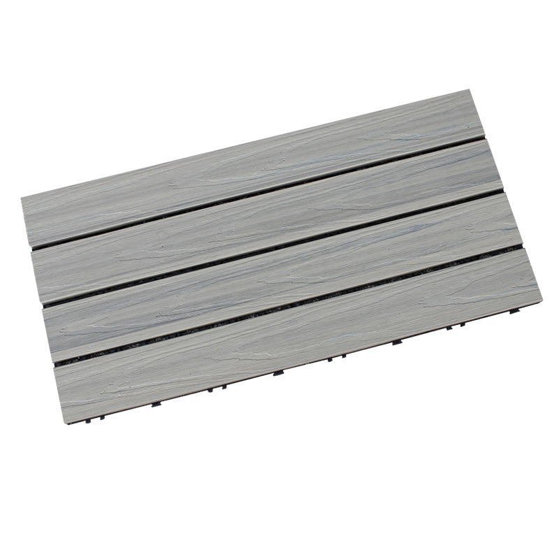 Composite Decking Tiles Interlocking Striped Pattern Patio Flooring Tiles