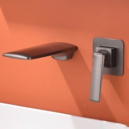 Waterfall Wall Mounted Bathroom Faucet Modern Lavatory Faucet