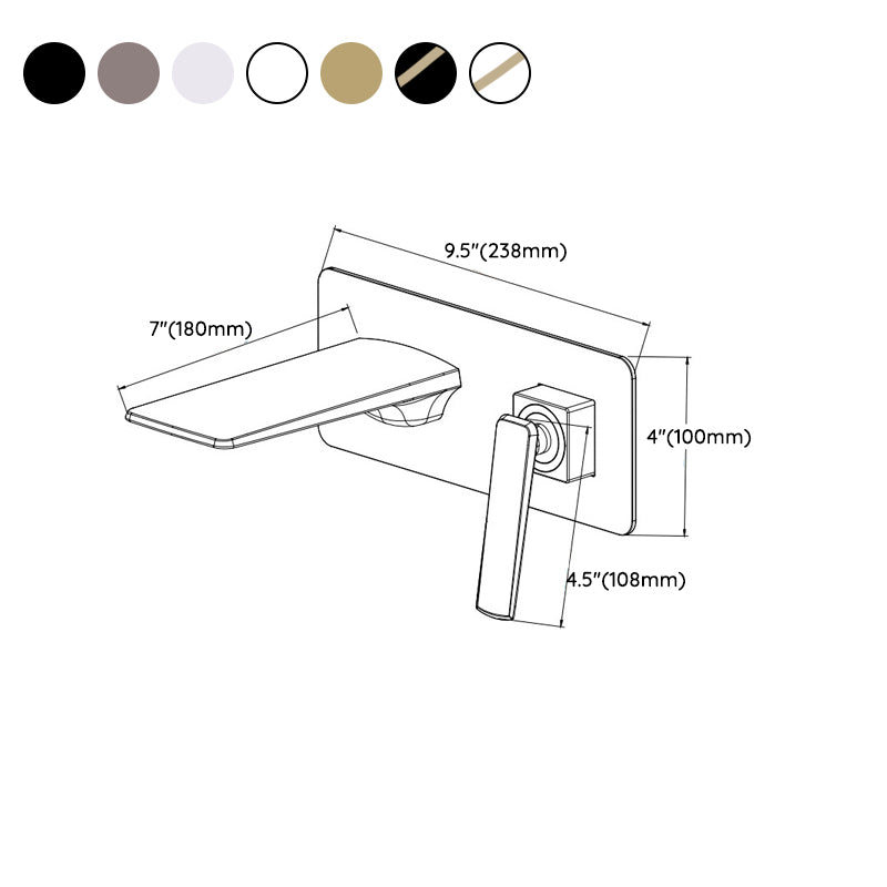 Waterfall Wall Mounted Bathroom Faucet Modern Lavatory Faucet
