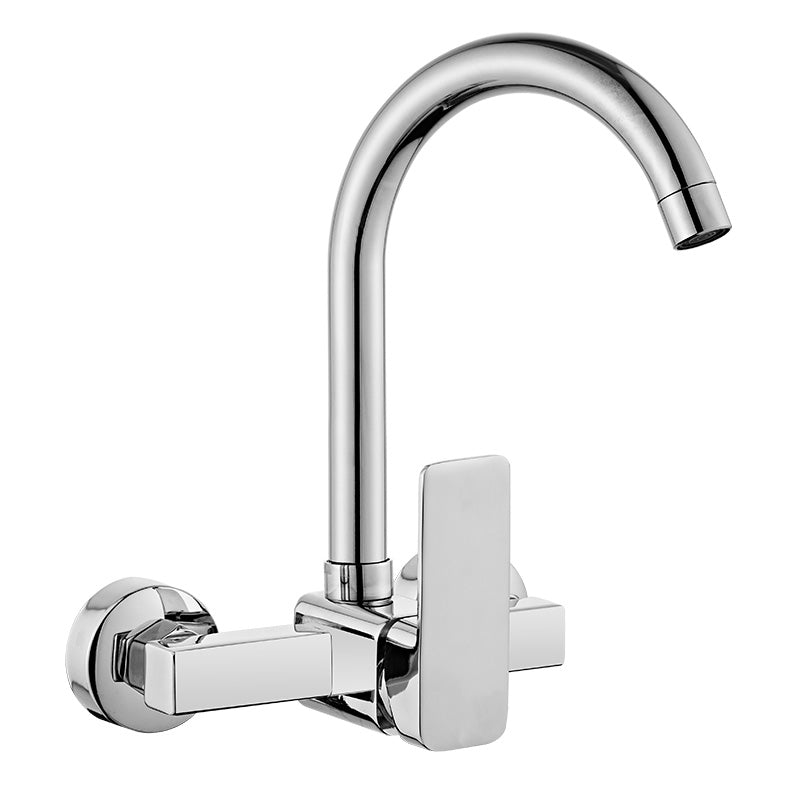 Contemporary Centerset Bathroom Faucet Single Handle Swivel Spout Circular Faucet