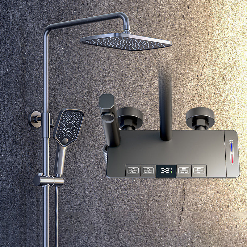 Modern Shower Trim Brass Adjustable Spray Pattern Thermostatic Shower Set