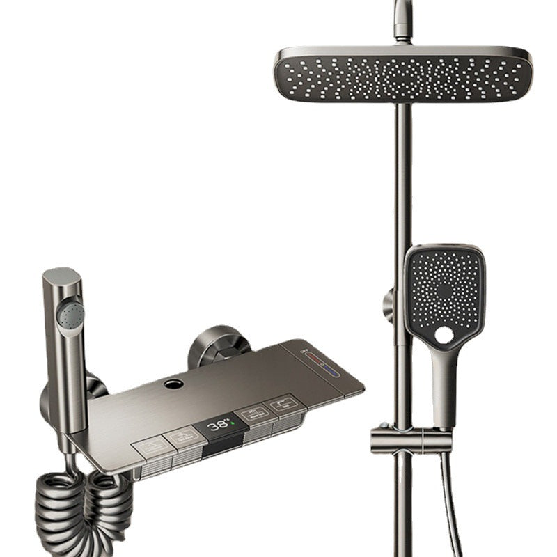 Modern Shower Trim Brass Adjustable Spray Pattern Thermostatic Shower Set