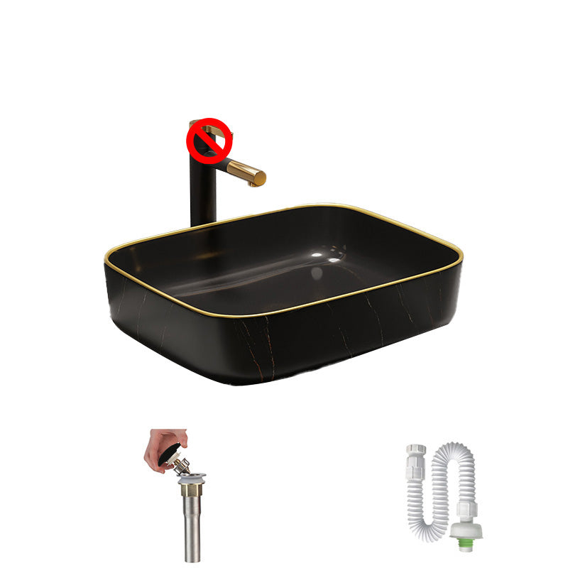 Rectangular Trough Sink Modern Simple Porcelain Trough Bathroom Sink