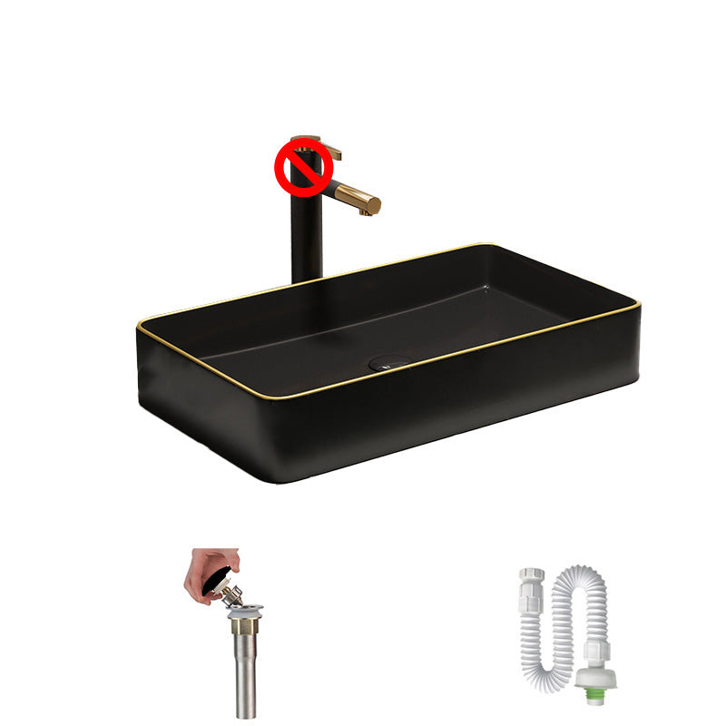 Rectangular Trough Sink Modern Simple Porcelain Trough Bathroom Sink