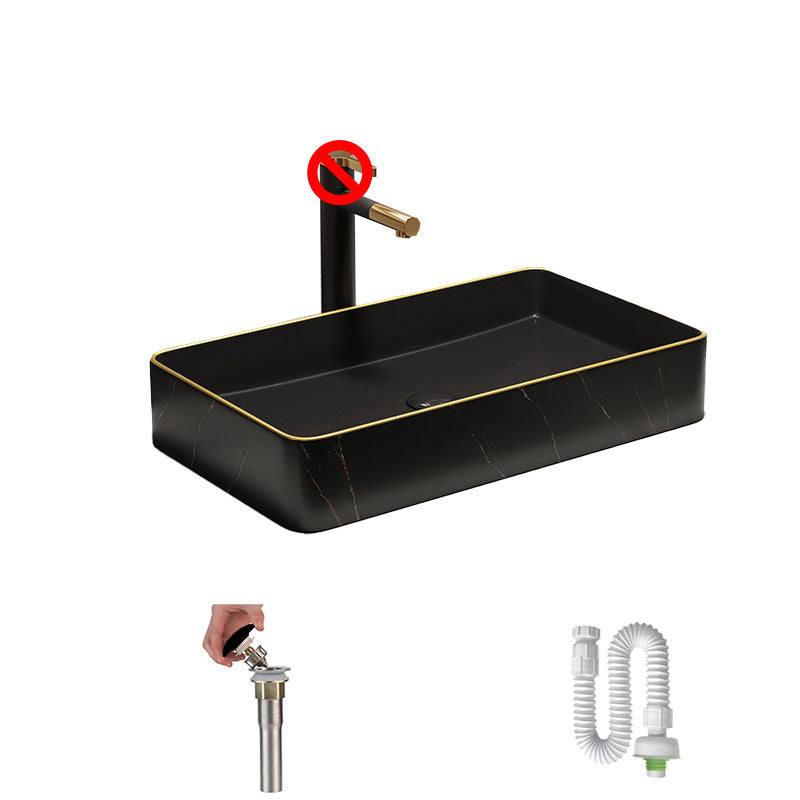 Rectangular Trough Sink Modern Simple Porcelain Trough Bathroom Sink