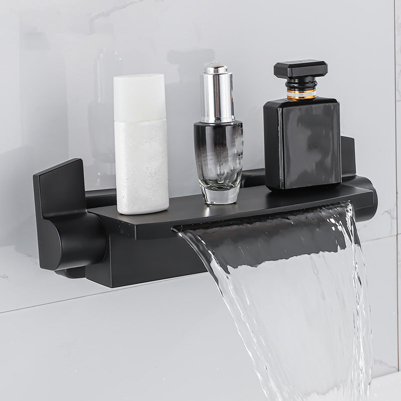 Two Handle Bathroom Faucet Wall Mounted Fixed Tub Faucet Trim