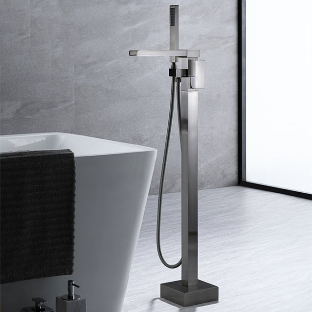 Floor Mounted Bronzel Freestanding Tub Filler Single Handle Freestanding Faucet with Hose