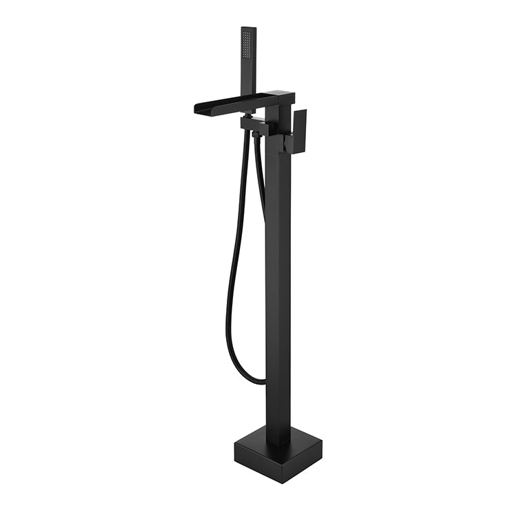 Floor Mounted Bronzel Freestanding Tub Filler Single Handle Freestanding Faucet with Hose