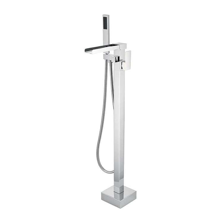 Floor Mounted Bronzel Freestanding Tub Filler Single Handle Freestanding Faucet with Hose