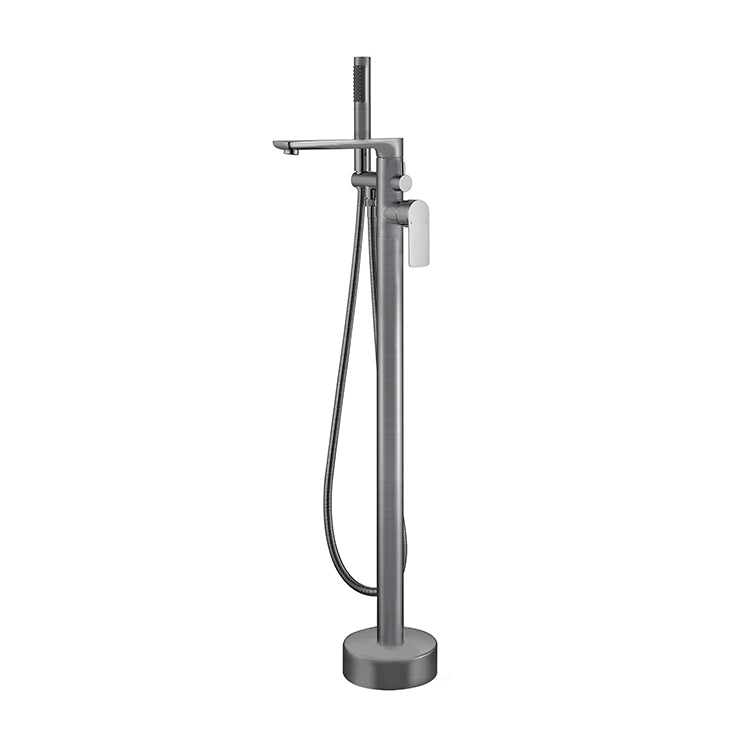 Floor Mounted Bronzel Freestanding Tub Filler Single Handle Freestanding Faucet with Hose