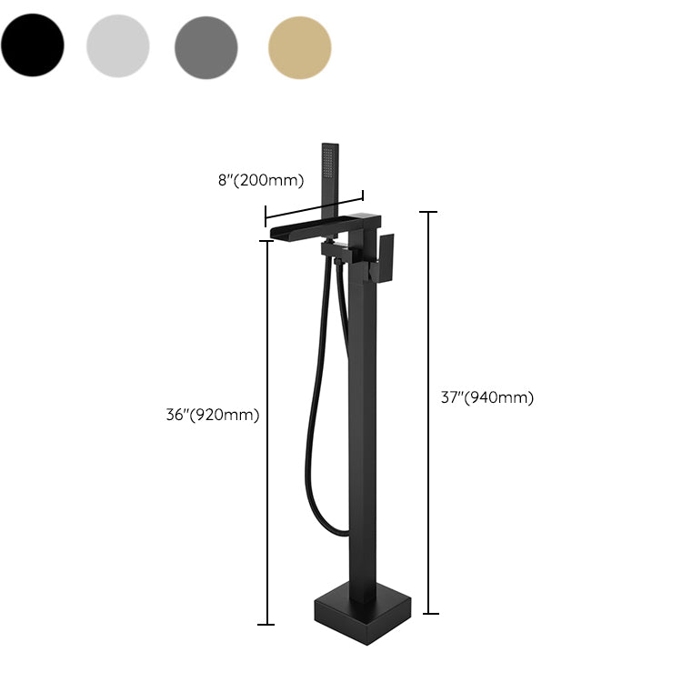 Floor Mounted Bronzel Freestanding Tub Filler Single Handle Freestanding Faucet with Hose