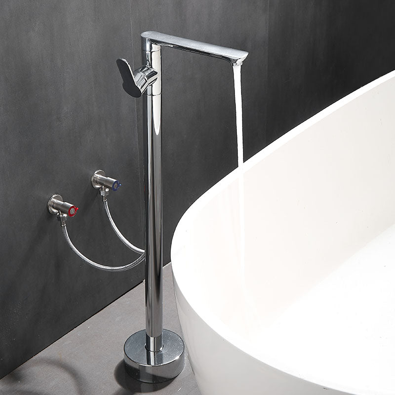 Modern Floor Bronze Freestanding Tub Filler Swivel Freestanding Faucet