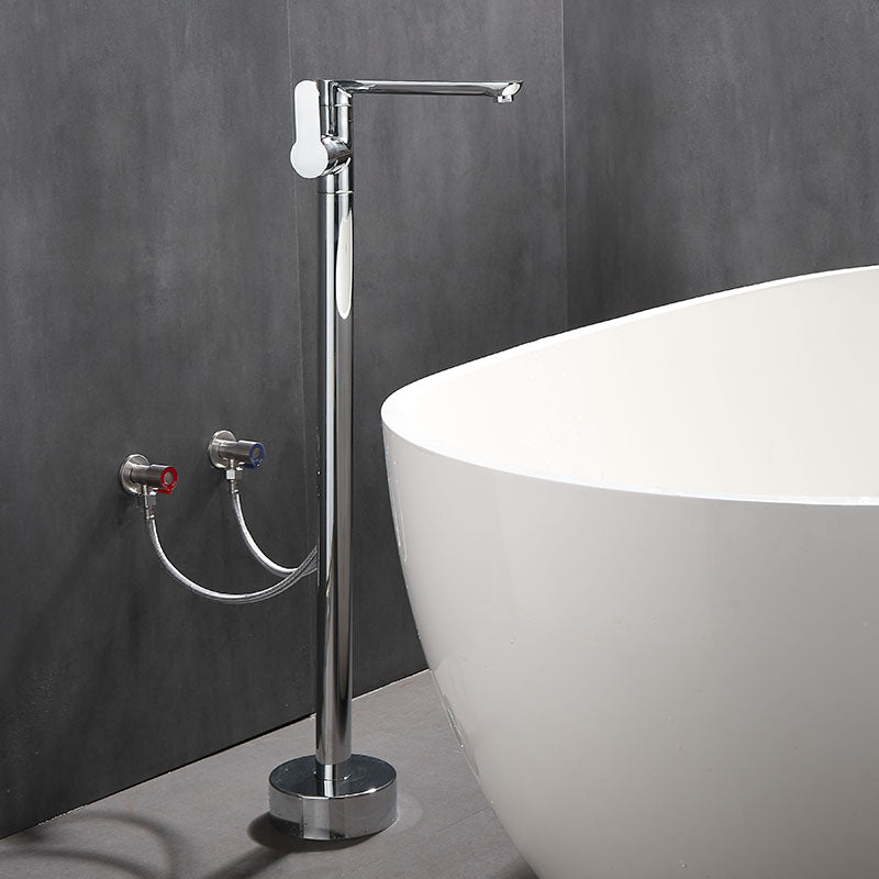 Modern Floor Bronze Freestanding Tub Filler Swivel Freestanding Faucet