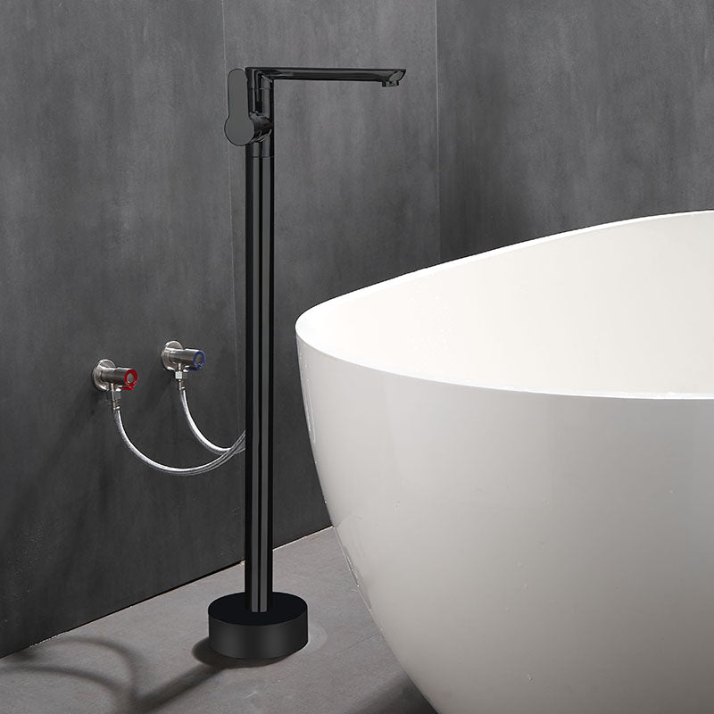 Modern Floor Bronze Freestanding Tub Filler Swivel Freestanding Faucet