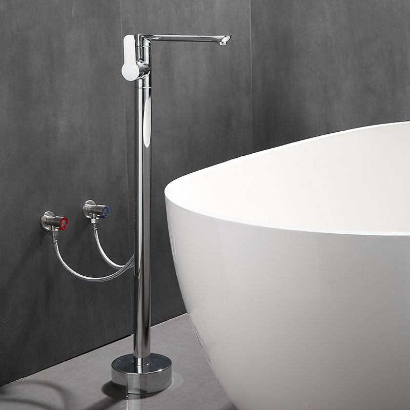 Modern Floor Bronze Freestanding Tub Filler Swivel Freestanding Faucet