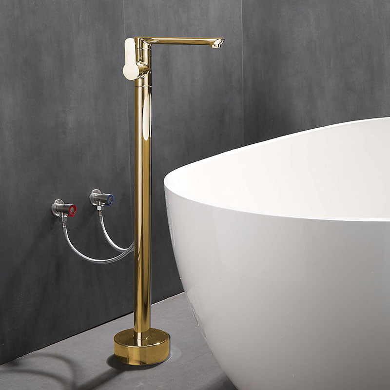 Modern Floor Bronze Freestanding Tub Filler Swivel Freestanding Faucet