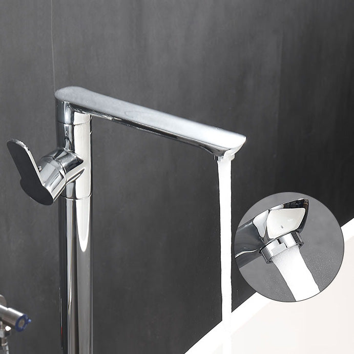 Modern Floor Bronze Freestanding Tub Filler Swivel Freestanding Faucet