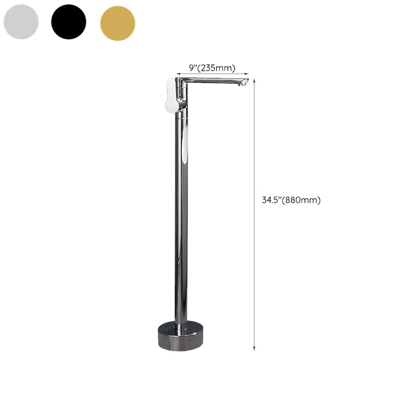 Modern Floor Bronze Freestanding Tub Filler Swivel Freestanding Faucet