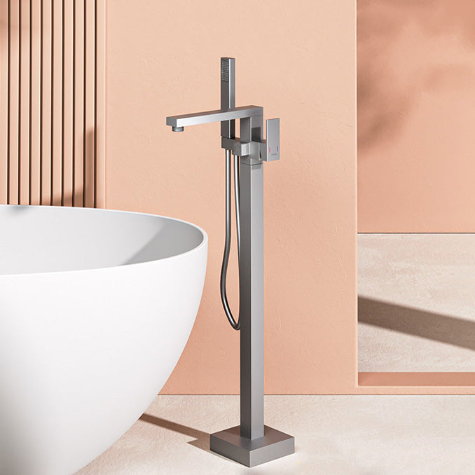 Modern High Arc Bathtub Faucet Metal Single Handle Tub Faucet Trim
