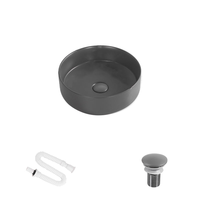 Modern Round Wash Stand Ceramic Table Installation Bathroom Sink
