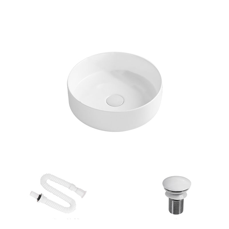 Modern Round Wash Stand Ceramic Table Installation Bathroom Sink