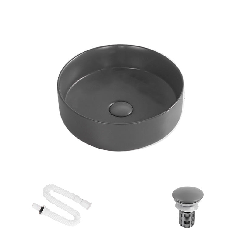 Modern Round Wash Stand Ceramic Table Installation Bathroom Sink