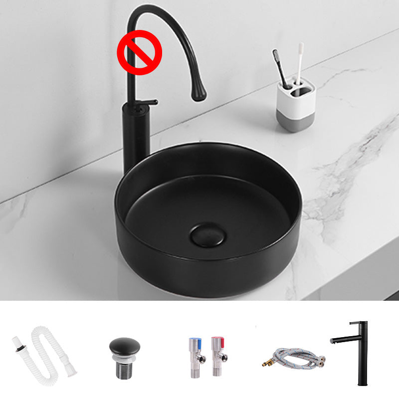 Modern Round Wash Stand Ceramic Table Installation Bathroom Sink