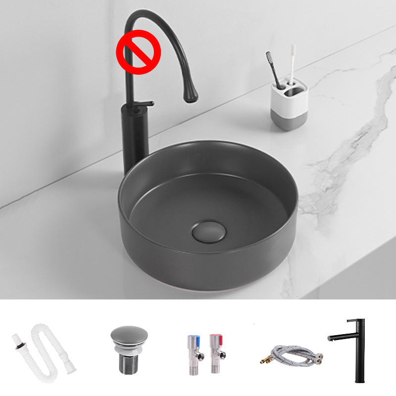 Modern Round Wash Stand Ceramic Table Installation Bathroom Sink