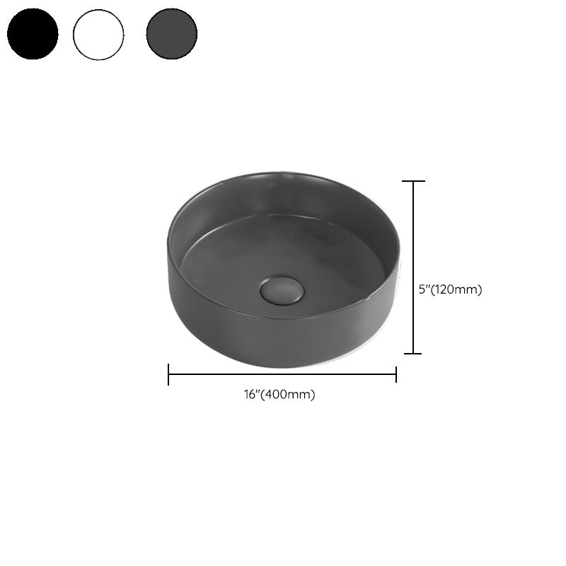 Modern Round Wash Stand Ceramic Table Installation Bathroom Sink
