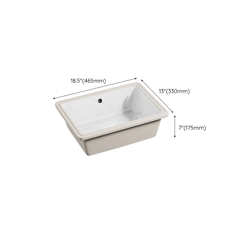 Modern Undermount Vanity Sink Porcelain with Faucet and Overflow Basin Sink