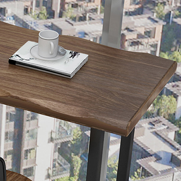 Contemporary Rectangle Bar Set 1/3 Pieces Solid Wood Counter Table with Metal Stools