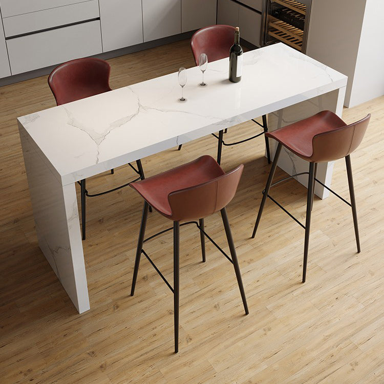 Modern Style Bar Table Set 1/3/4/5 Pieces Rectangle Stone Pub Table Set