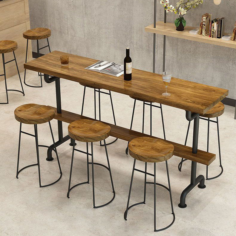 1/2/4/7/9 Pieces Bar Pub Table Set Solid Wood Bar Stool and Table Set