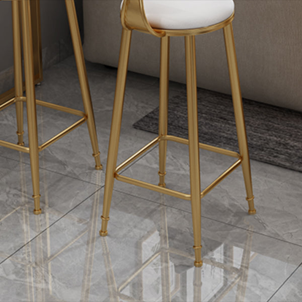 Modern Rectangle Bar Table Set 1/3 Pcs Black and Gold Metal Frame Bar Table and Stools