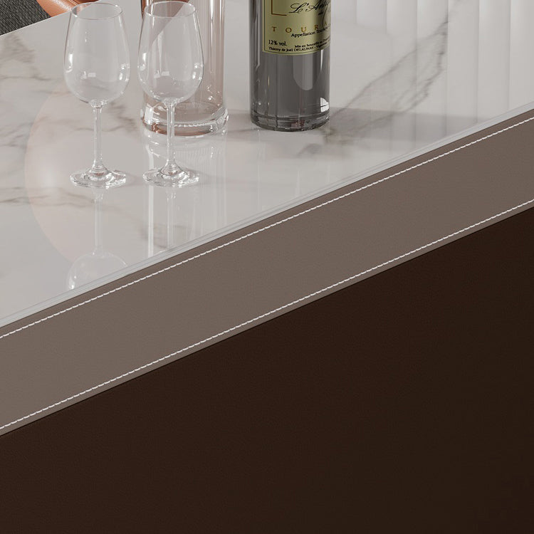 Glam Stone Bar Table Set 1/2/3 Pieces Rectangle Bar table with Upholstered Stools