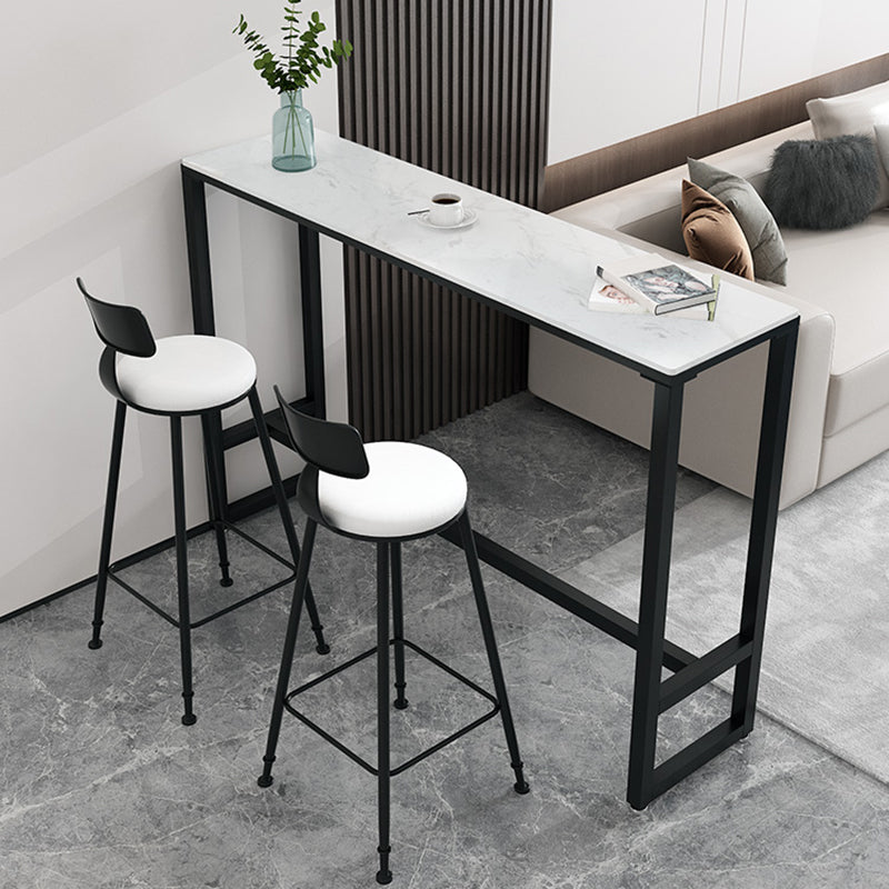 Contemporary Rectangle Bar Table Set 1/3/5 Pcs Iron Frame Bar Table and Stools