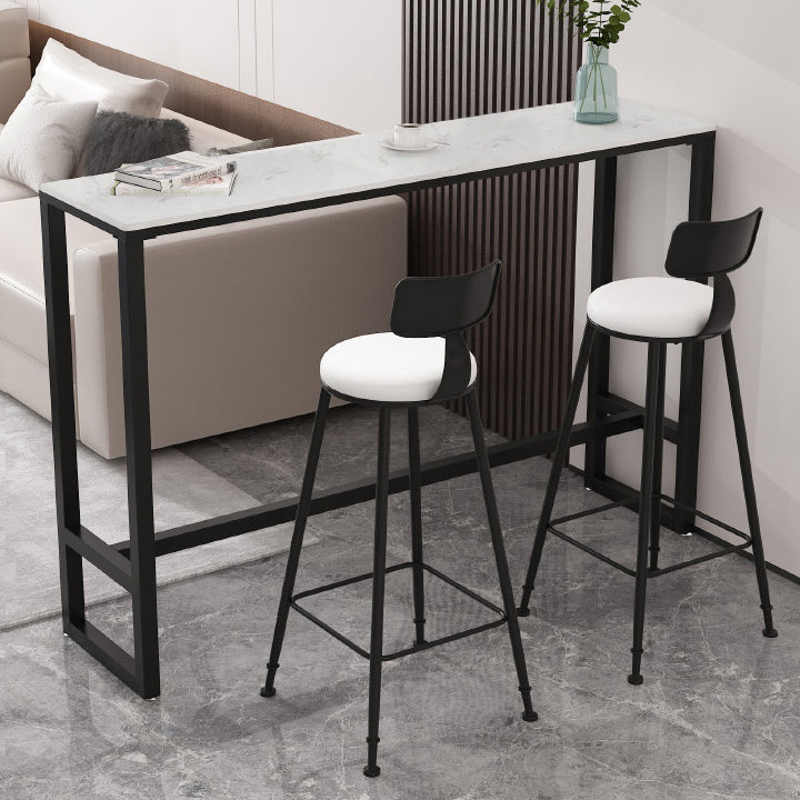 Contemporary Rectangle Bar Table Set 1/3/5 Pcs Iron Frame Bar Table and Stools