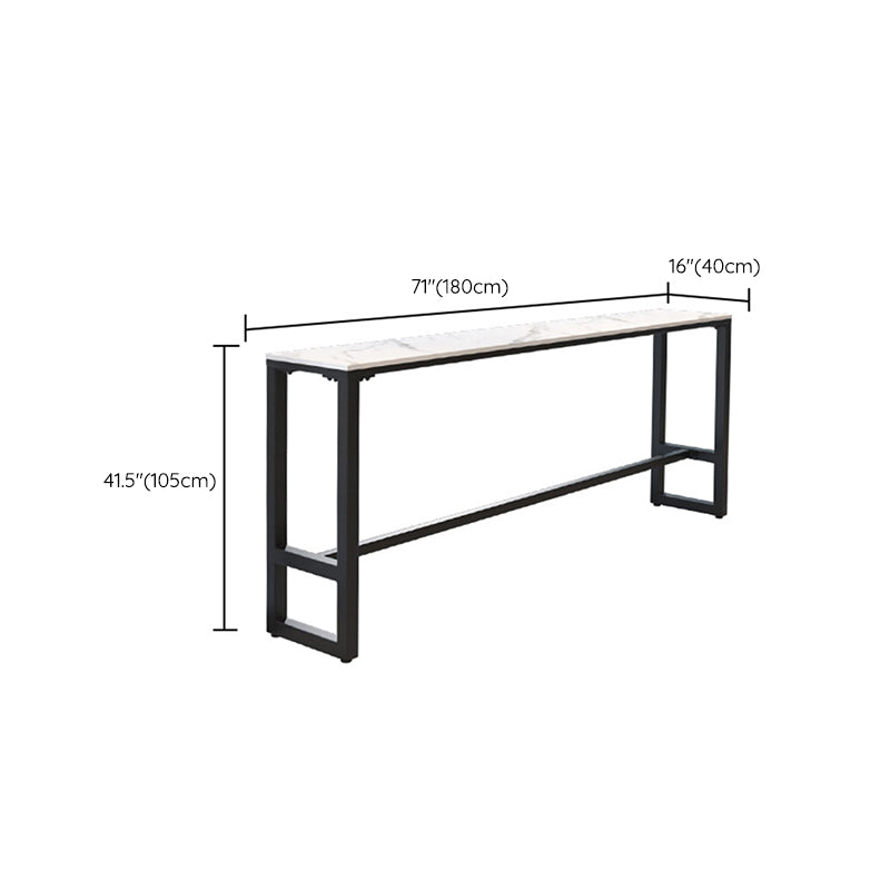 Contemporary Rectangle Bar Table Set 1/3/5 Pcs Iron Frame Bar Table and Stools