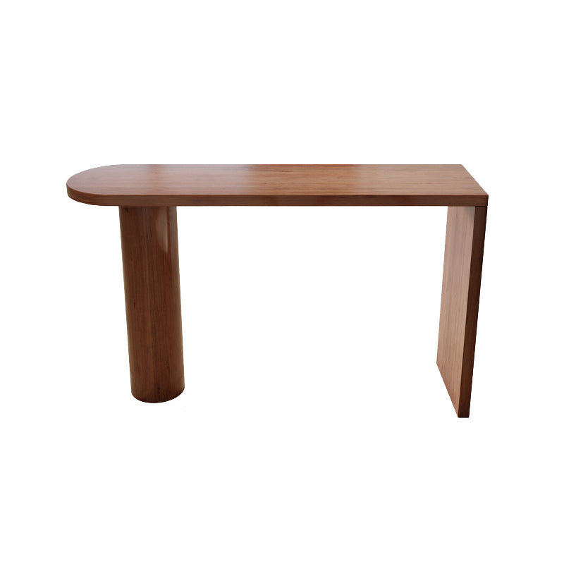 Modern Free Form Bar Table Set 1/3 Pcs Pine Solid Wood Bar Table and Stools in Brown