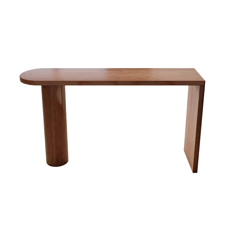 Modern Free Form Bar Table Set 1/3 Pcs Pine Solid Wood Bar Table and Stools in Brown