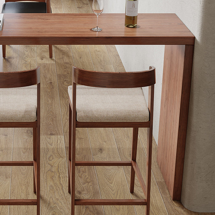 Modern Free Form Bar Table Set 1/3 Pcs Pine Solid Wood Bar Table and Stools in Brown