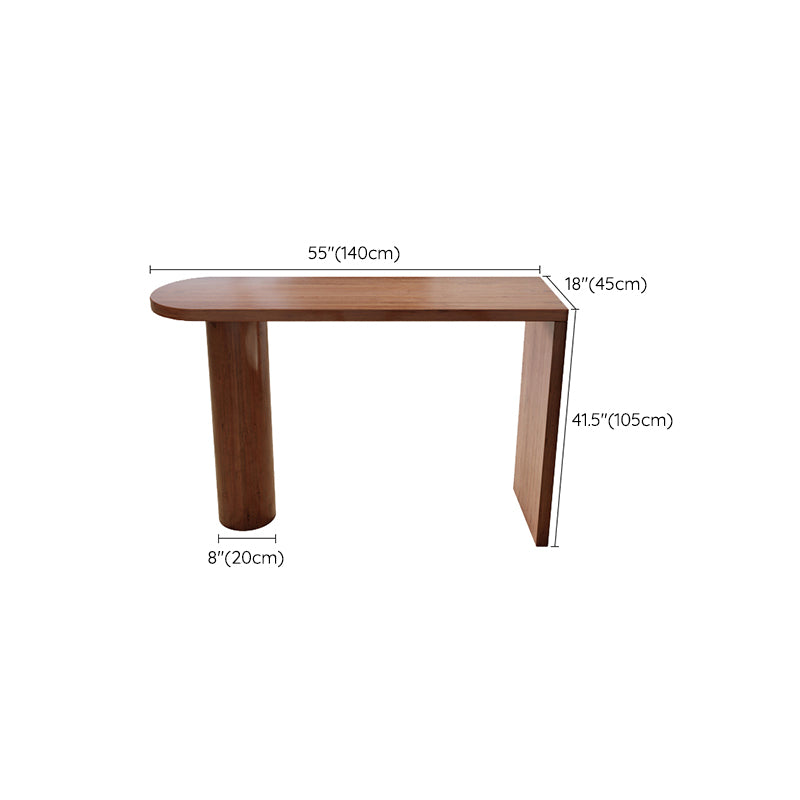 Modern Free Form Bar Table Set 1/3 Pcs Pine Solid Wood Bar Table and Stools in Brown
